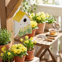 gjenstander Dekorativt fuglehus med blomstermønster for innendørs og balkongbruk, 21 cm
