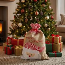 gjenstander Jutepose, jutepose Jul, gavepose stor 50×35cm