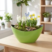 gjenstander Plantebåt grønn dekorativ skål oval 20cmx9cmx12cm