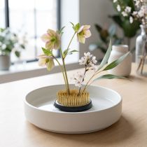 gjenstander Hedgehog, Kenzan, Ikebana, sølv metall arrangement base, rund Ø5cm