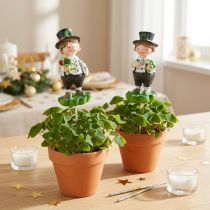 gjenstander Skorsteinsfeier med kløver, plugg til nyttårsaften, lykkebringer, St Patrick's Day L27cm 4 stk.