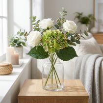 gjenstander Kunstig hortensia, blomsterdekor, silkeblomst grønn L44cm