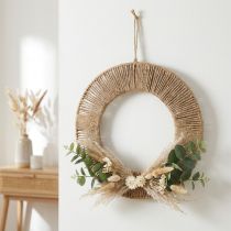 gjenstander Dekorativ opphengsring, bohemsk stil, naturlig sølv, Ø39,5 cm