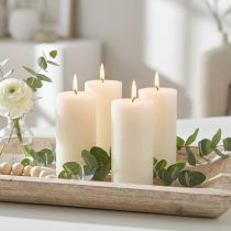 gjenstander Rustikke kuppellys, ensfarget, off-white RAL, 60/110 mm, sett med 4