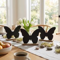 gjenstander Borddekorasjon tredekorasjon sommerfugl svart naturlig 15 cm 6 stk