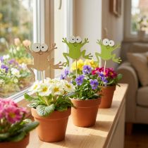 gjenstander Blomsterplugg frosk morsom dekorativ plugg tre 7,5cm 12stk