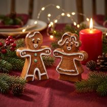 gjenstander Keramisk julepynt pepperkakesett kvinne og mann 7 cm 6-pakning