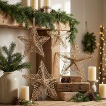 gjenstander Stjernejute Naturlig Rustikk julestjerne 30cm 4stk