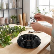 gjenstander Aluminiumstråd Ø2 mm, 60 m rull, 500 g - Fleksibel hobbytråd i svart for blomsterdekorasjon, modellbygging og smykkelaging