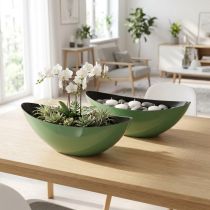 gjenstander Moderne grønn halvmåne bolle laget av plast 39 cm - allsidig til dekorasjon - 2 stk