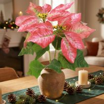 gjenstander Kunstig julestjerne Rød Rosa L35cm 6stk 2 bunter