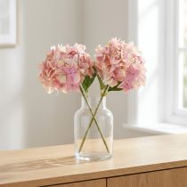 gjenstander Elegant kunsthortensia i pastellrosa 58cm 2stk