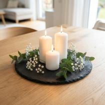 gjenstander Naturskiferplate rund steinbrett sort Ø30cm 2 stk