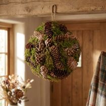 gjenstander Ekte kjegler dekorativ ball med mose naturlig dekor Ø25cm H25cm
