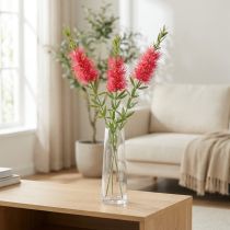 gjenstander Kunstige Blomster Rød Karmin Sylinderrens 70cm 3stk