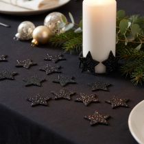gjenstander Mini glitterstjerne sort 2,5 cm 96 stk
