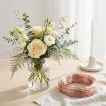 gjenstander Aluminiumstråd 2mm, 60m, 500g roségull - Fleksibel smykketråd for håndverk, dekorasjon og blomsterdekorasjon