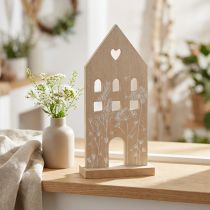 gjenstander Trehus dekorativt hus bordstativ tre 28,5cm