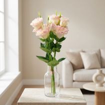 gjenstander Kunstige blomster Eustoma Lisianthus rosa krem 52cm 5 stk
