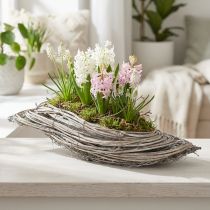 gjenstander Bølget rottingpotte, naturhvit, 40x14x6cm