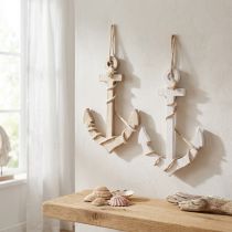gjenstander Maritimt treanker for oppheng av hvit natur 13,5×20cm 2 stk