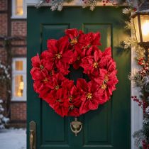 gjenstander Julestjernekrans, kunstige blomster, jul, Ø40 cm