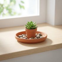 gjenstander Gryteunderlegg, terrakotta, matskål, arrangementsokkel Ø8,8cm