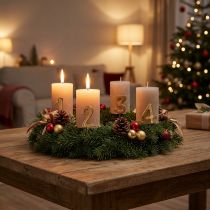 gjenstander Adventslysnåler, tallene 1 til 4, sett med 4, 4 cm, 4 stk.