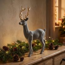 gjenstander Dekorativ hjort dekorativ figur dekorativ reinflokk grå H37cm