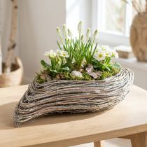 gjenstander Plantebåt plante bølgerotting naturhvit 45x16cm