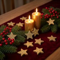 gjenstander Scatter stars lys gull glimmer 4-5cm 40stk