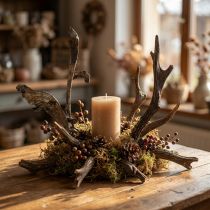 gjenstander Natraj Antler Wood Mix Natural 10 stk