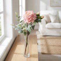 gjenstander Kunstige roser blomst og knopper kunstig blomst rosa 57cm