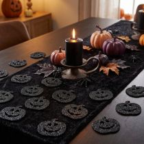 gjenstander Halloween-gresskardekorasjoner, 4 cm, svart, glitter, 72 deler