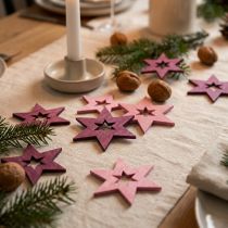 gjenstander Trestjerner Dekorasjon Scatter Pynt Jul Lilla H4cm 72 stk