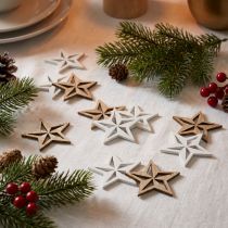 gjenstander Trestjerner dekorativ strødekor julehvit/naturlig 3,5cm 48 stk