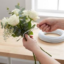gjenstander Aluminiumstråd, 2 mm hvit, smykketråd, 60 m (500 g), hobbytråd til dekorasjon og blomsterdekorasjon