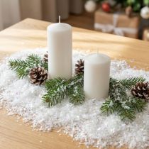 gjenstander Dekorativ snø Fine snøhvite snøflak iriserende 2,5 l × 2 stk