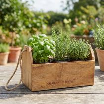 gjenstander Plantebord naturlig trejute med håndtak 35x16x21,5cm