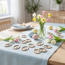 gjenstander Påskepynt for håndverk, kaninegg, naturlig tre, 4 cm, 72 stk