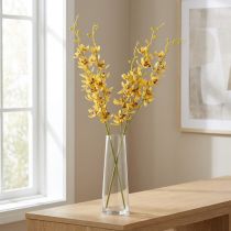 gjenstander Kunstig Cymbidium-orkidé som blomsterstilk for elegant dekorasjon, 95 cm, 2 stk.