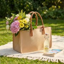 gjenstander Filtveske i raffia-look 50 cm x 25 cm x 25 cm