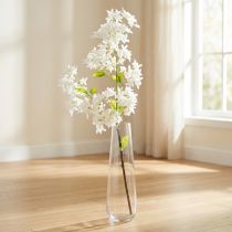 gjenstander Kunstig lilla gren Hvite blomster L95cm