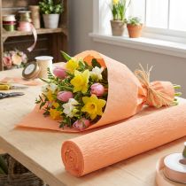 gjenstander Florist crepe papir laks 50x250cm