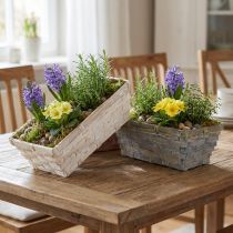 gjenstander Sponkurvsett hvit, grå, brun 8 stk 20cm x 11cm
