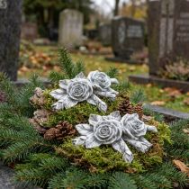 gjenstander Rose til gravdekorasjon polyresin 10cm x 8cm 6 stk