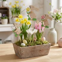 gjenstander Blomsterpluggkanin laget av tre 9cm 12 stk