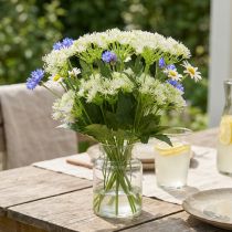 gjenstander Dillblomstrende, kunstige urter, dekorativ plante grønn, hvit 49cm 9stk