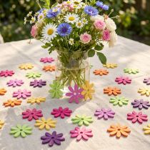 gjenstander Spreddekorasjon treblomster borddekorasjon sommer fargerik Ø4cm 72 stk