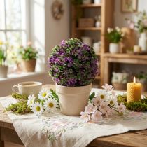 gjenstander Mini dekorativ ball lilla med kunstige blomster Ø10 cm 1 stk